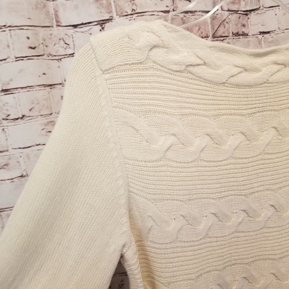 DANA BUCHMAN BNWT Cable Long Sleeve Sweater LARGE - Picture 3 of 8
